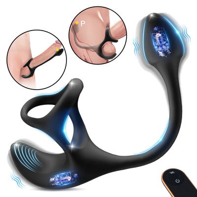 Anal Plug kugelförmiger Vibrationsstimulator mit Penisringe 4.8 5