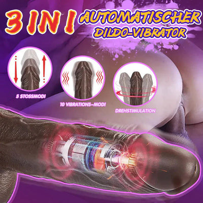 【Bevorzugt】Realistischer5 Stoßen 10 Vibrieren Dunkelbrauner Dildo 22cm