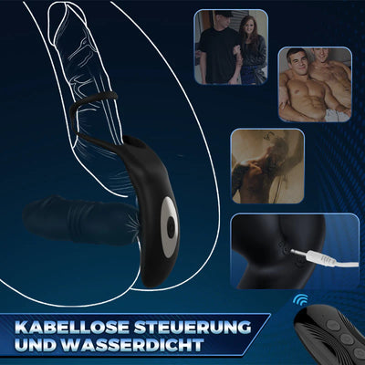 SAUL 3 Teleskopisch 12 Vibration Doppel-Penisring Prostata Vibrator