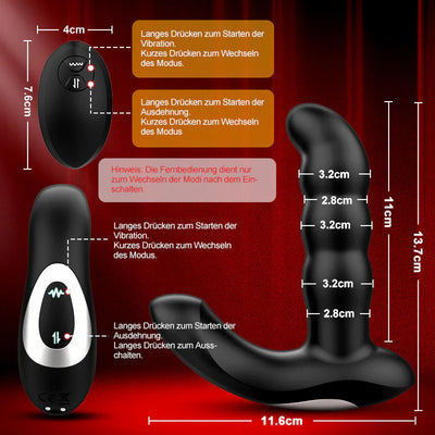 Orgasmusmeister - 5 Stoßen, 10 Vibrationen, vollständig wasserdichter Analplug