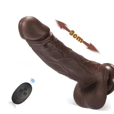 【Bevorzugt】Realistischer5 Stoßen 10 Vibrieren Dunkelbrauner Dildo 22cm