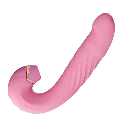 Weiblicher rosa Vibrator für Paare 10 Saugen Vibrieren 3 Stoßen