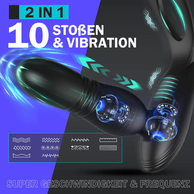 Man-love 10 Stoßen Vibrieren Anal Massagegerät Multi-Stimulation