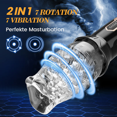 ORKAN 2 IN 1 Oralsex Cup Masturbator 7 Rotation 7 Vibration Lustytime