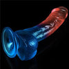 Transparenter farbiger Dildo Realistisches Aussehen Rot und Blau 18cm LOVETOY