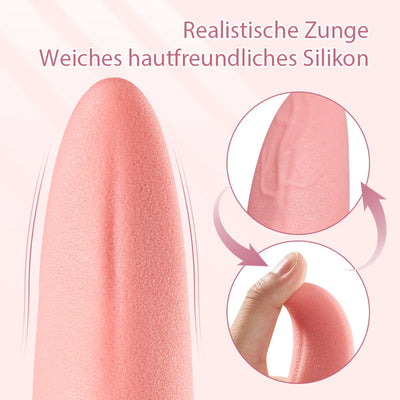 Pfirsich Zungenleck-Vibrator mit G-Punkt-Stimulator