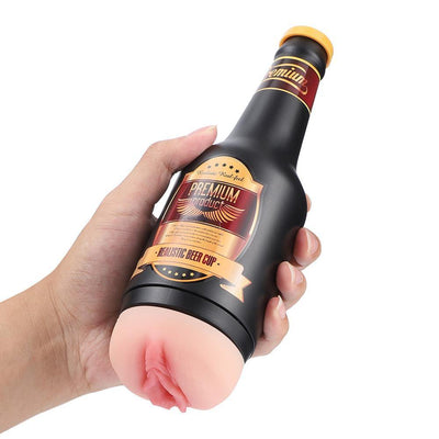 Bierflasche Manuell Cup Maturbator Mit Schamlippen Vagina XINSE