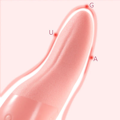 Pfirsich Zungenleck-Vibrator mit G-Punkt-Stimulator