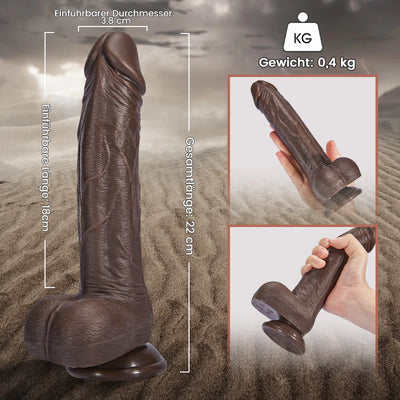 ADLER Dunkelbrauner 22cm 5 Stoßen 10 Vibrieren Realistischer Dildo