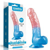 Transparenter farbiger Dildo Realistisches Aussehen Rot und Blau 18cm LOVETOY