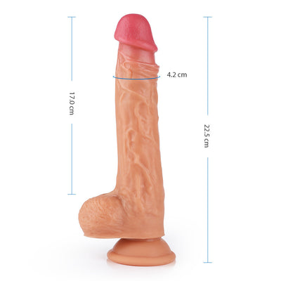 Realistischer Dildo 8 Vibrieren Stoßen 360 Grad Drehen 17cm MENGQI